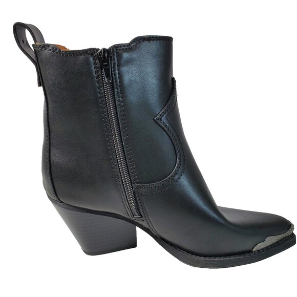 Zodiac Raylin Women's Western Boot 7 Black Pointed Silver Accent Toe - Picture 2 of 9